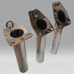 Gibi Marine - Portacanna ad Incasso Inox con Piastra Rettangolare Angolo 0°/30°/45°