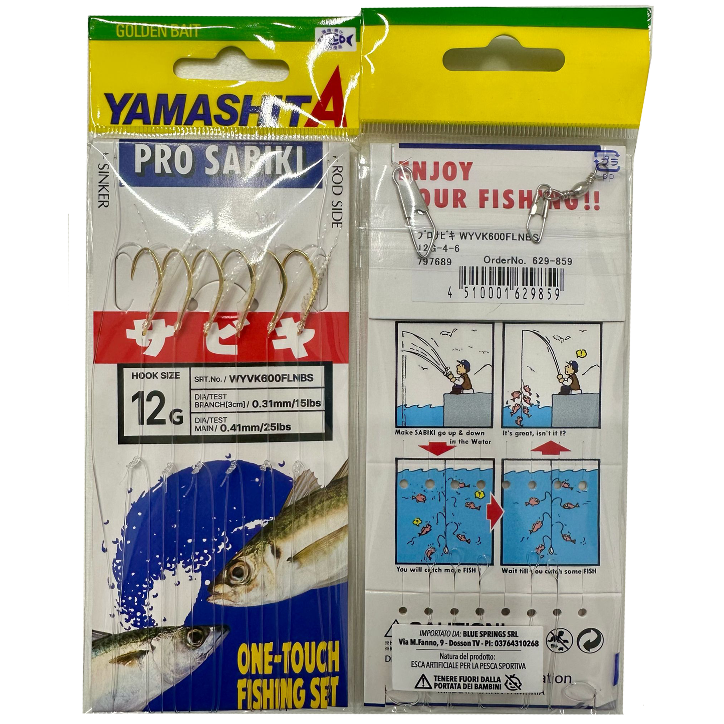 Yamashita - Pro Sabiki WYVK 600 FLNBS Fluorocarbon NEW Ami 4/6/8/10/12