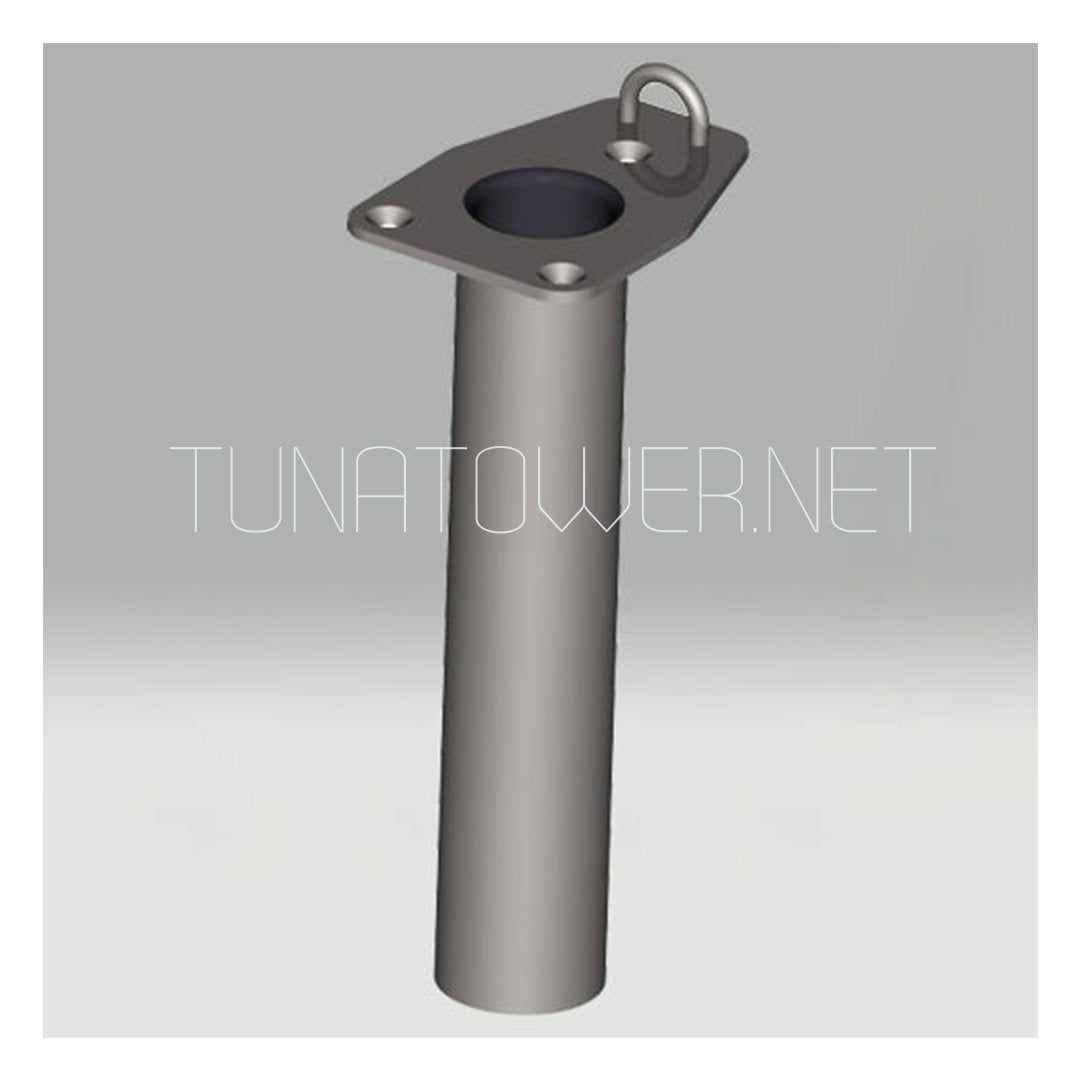 Gibi Marine - Portacanna ad Incasso Inox con Piastra Rettangolare Angolo 0°/30°/45°