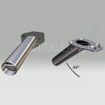 Gibi Marine - Portacanna ad Incasso Inox con Piastra Rettangolare Angolo 0°/30°/45°