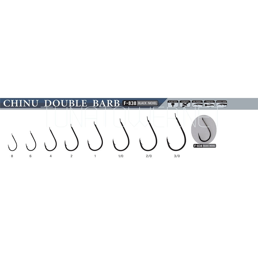 Sasame - Serie F-838 CHINU DOUBLE BARB BLACK NICKEL mis 2-4-6-8