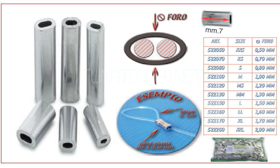 Filpesca - RIVETTE MINI e MEDIE confezione 100 Pz.