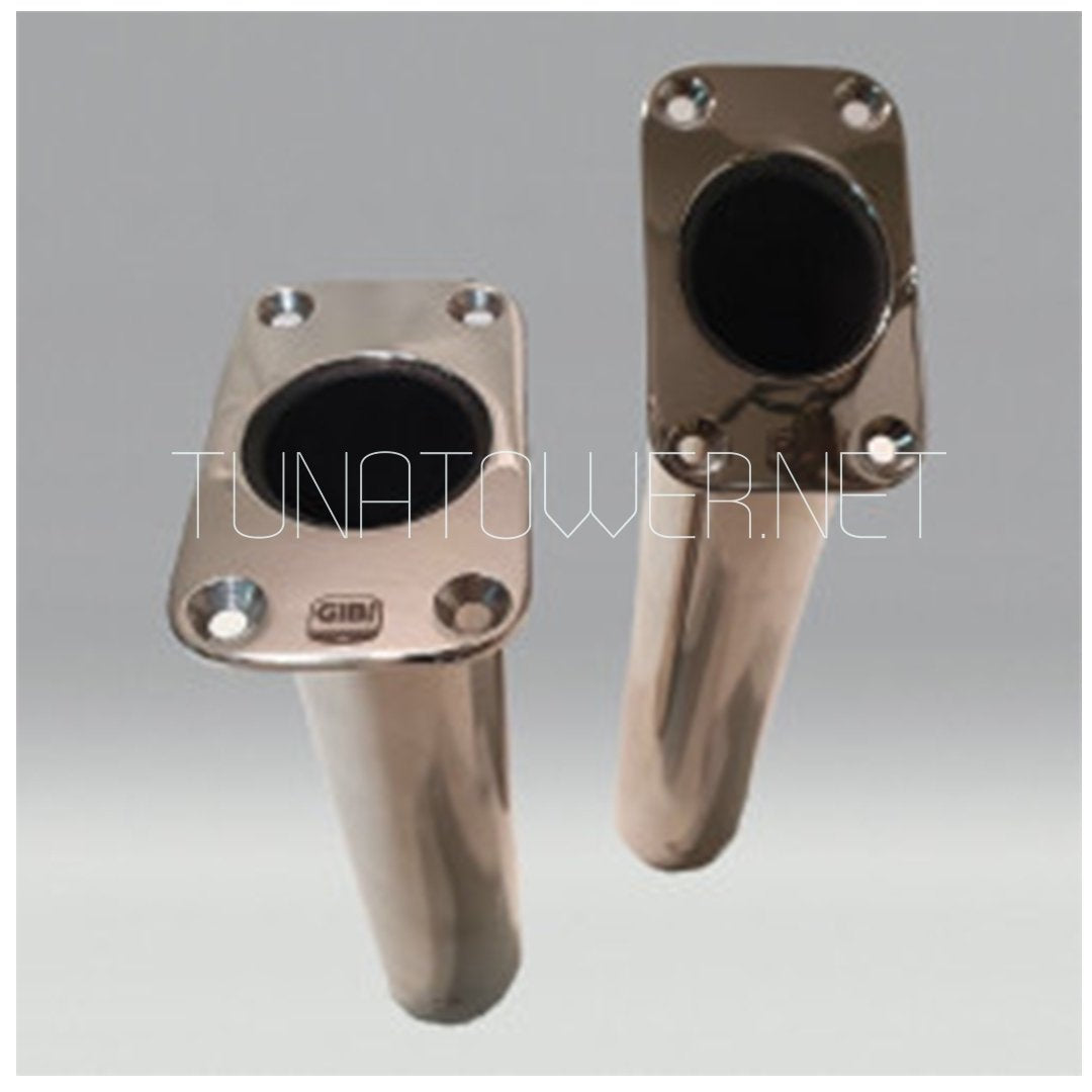 Gibi Marine - Portacanna ad Incasso Inox con Piastra Rettangolare Angolo 0°/30° SLIM
