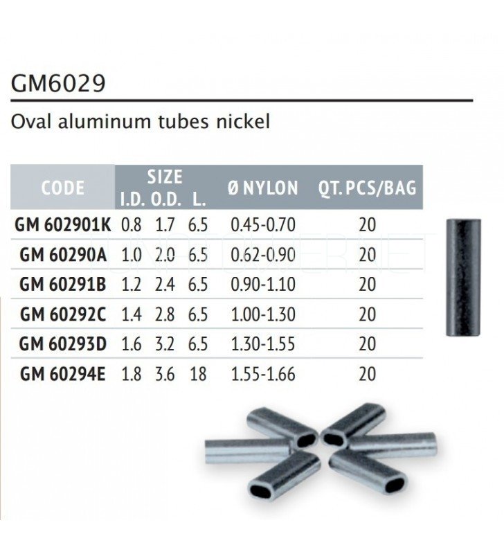 Colmic - Series GM6029 Oval Aluminum Tubes Nickel